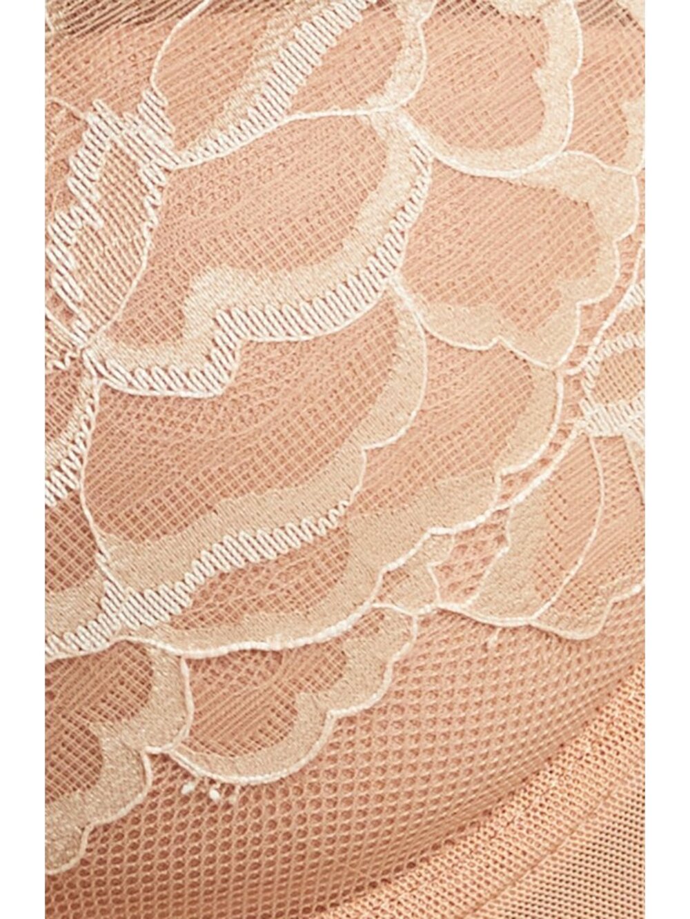 🆕NATORI Flora Lace Underwire Plunge Bra 34G Glaze Cash (Dark Beige) #721150 - Picture 5 of 11